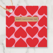 Extravagant romantisches Rot-Rot-Rosa-Herz-Muster Geschenkanhänger (Vorderseite)