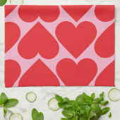 Extravagant romantisches Rot-Rot-Rosa-Herz-Muster  Geschirrtuch (Gefaltet)