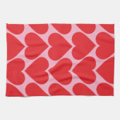 Extravagant romantisches Rot-Rot-Rosa-Herz-Muster  Geschirrtuch (Horizontal)