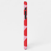 Extravagant romantisches Rot-Rot-Rosa-Herz-Muster iPhone Hülle (Linke Seite)