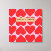 Extravagant romantisches Rot-Rot-Rosa-Herz-Muster Leinwanddruck (Vorderseite)