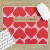 Extravagant romantisches Rot-Rot-Rosa-Herz-Muster Mousepad