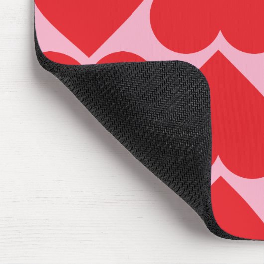 Extravagant romantisches Rot-Rot-Rosa-Herz-Muster  Mousepad (Ecke)