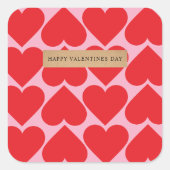 Extravagant romantisches Rot-Rot-Rosa-Herz-Muster  Quadratischer Aufkleber (Vorderseite)