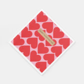 Extravagant romantisches Rot-Rot-Rosa-Herz-Muster  Serviette (Ecke)