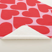 Extravagant romantisches Rot-Rot-Rosa-Herz-Muster  Sherpadecke (3/4)