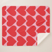 Extravagant romantisches Rot-Rot-Rosa-Herz-Muster  Sherpadecke (Vorderseite (Horizontal))