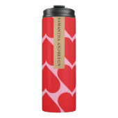 Extravagant romantisches Rot-Rot-Rosa-Herz-Muster Thermosbecher (Vorderseite)