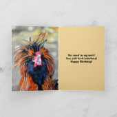 Extravagant Rooster Happy Birthday Spaß Karte (Innenseite)