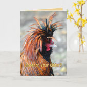 Extravagant Rooster Happy Birthday Spaß Karte (Gelbe Blume)