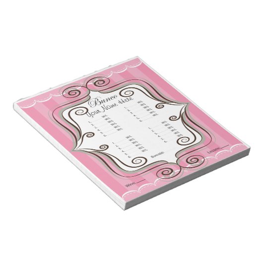 Extravagant rosa Bunco Sheet Notizblock (angewinkelt)