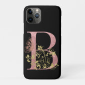 Extravagant rosa Glitzer Buchstabe B Case-Mate iPhone Hülle (Rückseite)