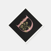 Extravagant rosa Glitzer Buchstabe D Serviette (Ecke)