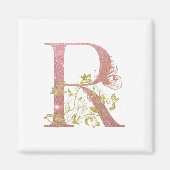 Extravagant rosa Glitzer Buchstabe R Magnet (Vorne)