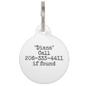 Extravagant rosa Glitzer Letter D Schlüsselanhänge Haustiermarke (Rückseite)