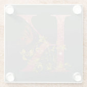 Extravagant rosa Glitzer Letter K Glasuntersetzer (Rückseite)