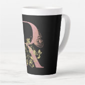 Extravagant rosa Glitzer Letter R Latte Tasse (Rechte Ecke)