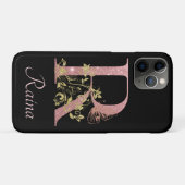 Extravagant rosa Glitzer Letter R Personalisiert Case-Mate iPhone Hülle (Rückseite (Horizontal))