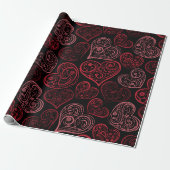 Extravagant rosa Herzchen Valentine Geschenkpapier (Ungerollt)