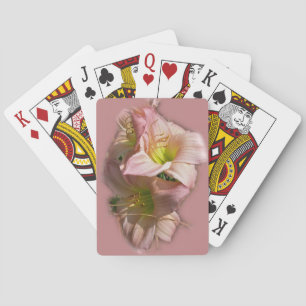 Extravagant rosa Taglilien Spielkarten