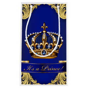 Extravagant Royal Blue Gold Prince Baby Dusche Kleine Geschenktüte