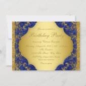 Extravagant Royal Blue Sweet 16 Geburtstagsparty Einladung (Rückseite)