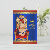 Extravagant Royal Prince Baby Dusche Einladung (Stehend Vorderseite)