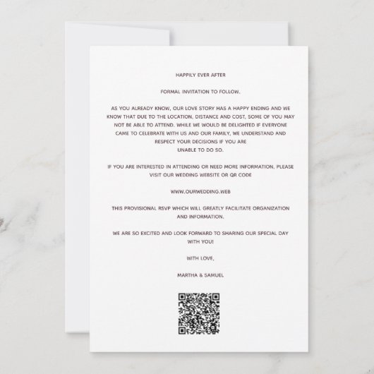 Extravagant Rustikale Landschaft Berge Romantische Save The Date (Rückseite)