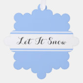 Extravagant Schwarz "Let it Snow" Hellblaue, weiße Ornament Karte (Vorderseite)