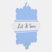 Extravagant Schwarz "Let it Snow" Hellblaue, weiße Ornament Karte (Rechts)