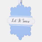 Extravagant Schwarz "Let it Snow" Hellblaue, weiße Ornament Karte (Linke Ecke)