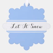 Extravagant Schwarz "Let it Snow" Hellblaue, weiße Ornament Karte (Rückseite)