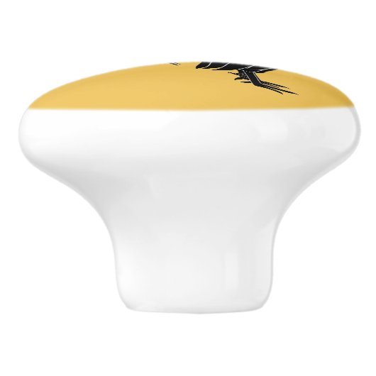 Extravagant-Schwarz-Roster-Keramik Keramikknauf (Seitenansicht)