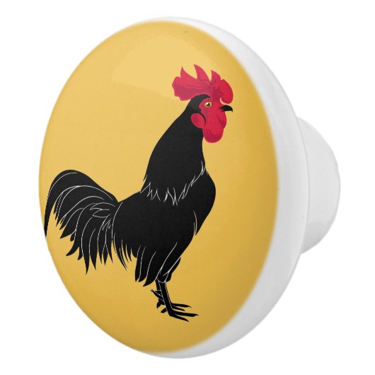 Extravagant-Schwarz-Roster-Keramik Keramikknauf (Rechts)