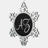 Extravagant Schwarz/Weiß Schneeflocken Zinn-Ornament (Rechts)