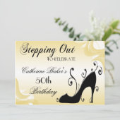 Extravagant Shoe 50. Geburtstagsparty Einladung (Stehend Vorderseite)