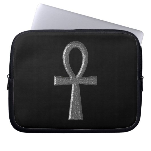 Extravagant Silver Ankh Laptopschutzhülle (Vorderseite)