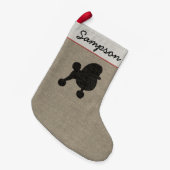Extravagant Spielzeug Poodle Hund Silhouette Minia Kleiner Weihnachtsstrumpf (Vorderansicht (hängend))
