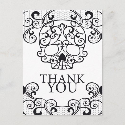 Extravagant Sugar Skull Vielen Dank Postkarten (Vorderseite)