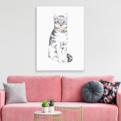 Extravagant Tabby Cat Leinwanddruck (Insitu (Wohnzimmer))