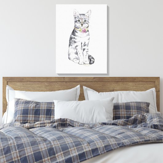 Extravagant Tabby Cat Leinwanddruck (Insitu (Schlafzimmer))