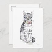 Extravagant Tabby Cat Postkarte (Vorne/Hinten)