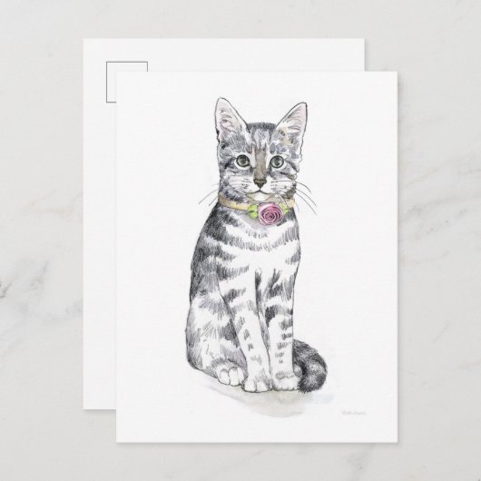 Extravagant Tabby Cat Postkarte (Vorne/Hinten)