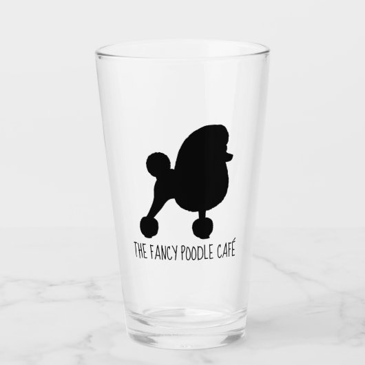 Extravagant Toy Poodle Dog Silhouette Personalisie Glas (Vorderseite)