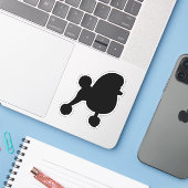 Extravagant Toy Poodle Dog Silhouette Vinyl Sticke Aufkleber (Laptop mit iPhone)
