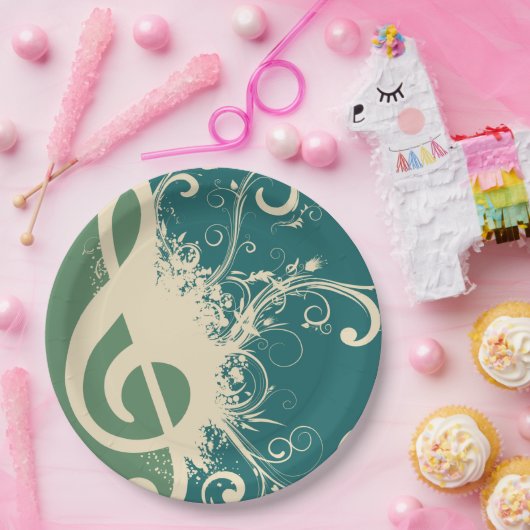 Extravagant Treble Clef Pappteller (Party)