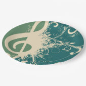 Extravagant Treble Clef Pappteller (Schrägansicht)