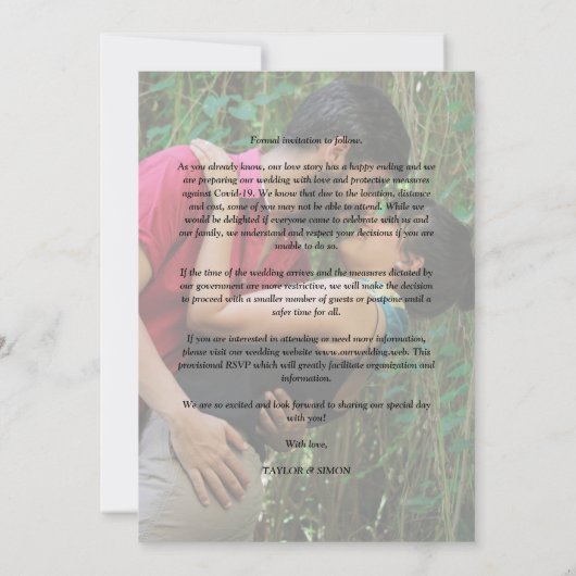 Extravagant Trendy Modern 4 Wedding Collage Fotos Save The Date (Rückseite)