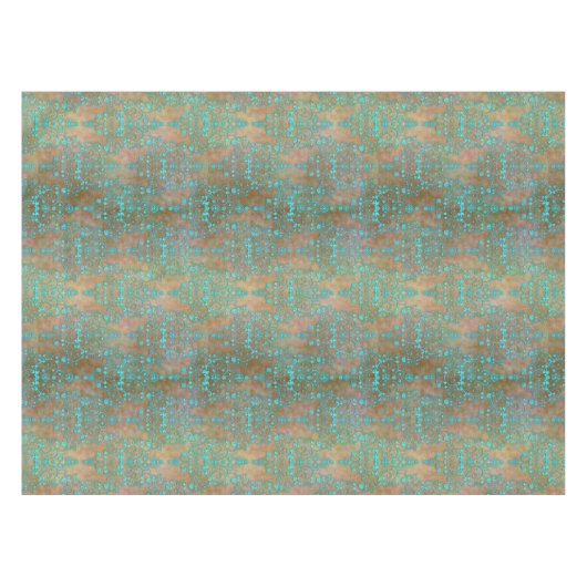 Extravagant Türkis über braunen Damaske Tischdecke (Vorderseite (Horizontal))