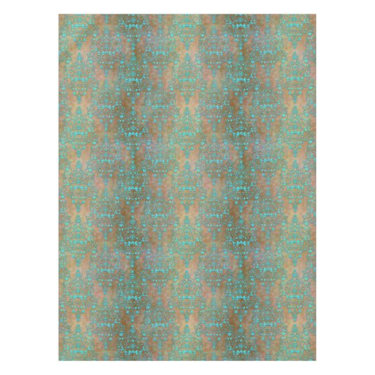 Extravagant Türkis über braunen Damaske Tischdecke (Vorderseite)